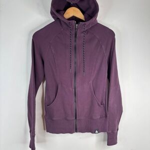 American Giant Zip Hoodie XS Purple Stretch Lightweight Outdoor Made In USA